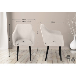 Silla de visita Utrecht tela negro crema