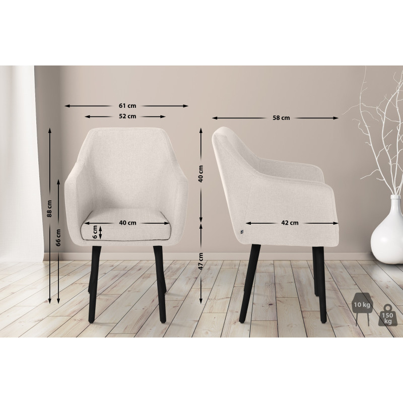 Silla de visita Utrecht tela negro crema
