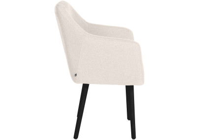 Chaise visiteur Utrecht tissu noir crème