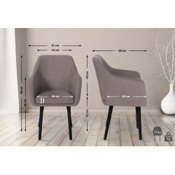 Sedia da visita Utrecht tessuto nero tortora