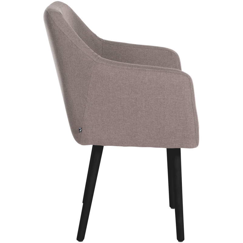 Chaise visiteur Utrecht tissu noir taupe