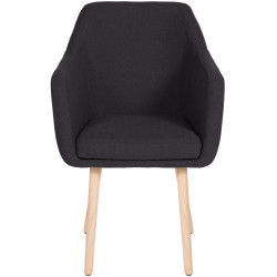 Chaise visiteur Utrecht en tissu natura noir