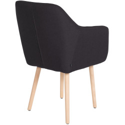 Chaise visiteur Utrecht en tissu natura noir