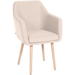 Silla de visitante Utrecht en tejido beige natura