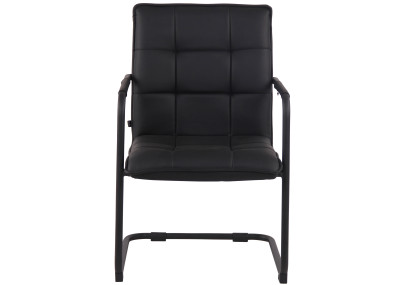 Chaise visiteur Gandia, simili cuir noir