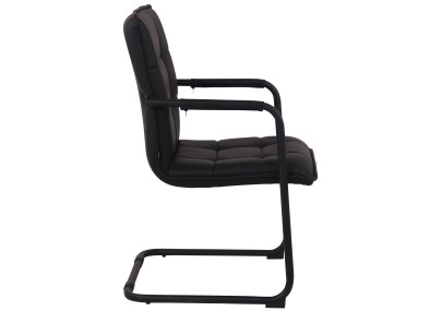 Chaise visiteur Gandia, simili cuir noir