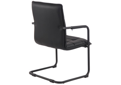 Chaise visiteur Gandia, simili cuir noir