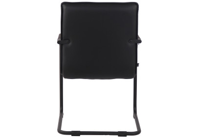 Chaise visiteur Gandia, simili cuir noir