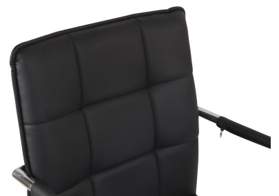 Silla de visitante Gandia en cuero artificial cromado negro