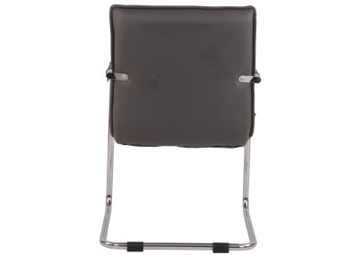 Silla de visita Gandia en cuero artificial gris cromo
