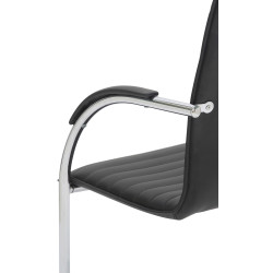 Chaise visiteur Tira simili cuir noir