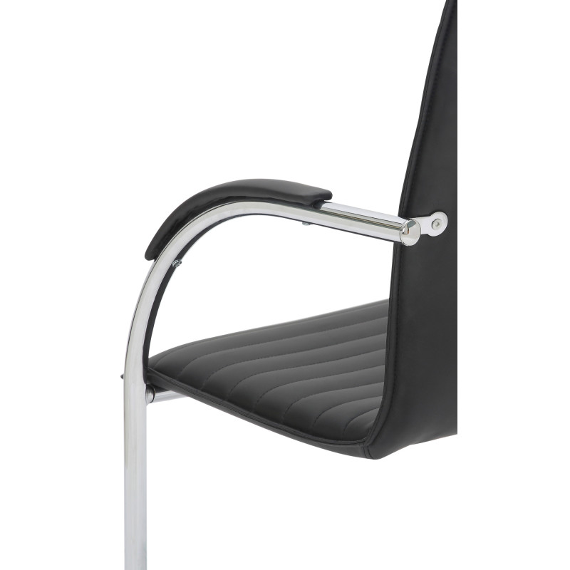 Chaise visiteur Tira simili cuir noir