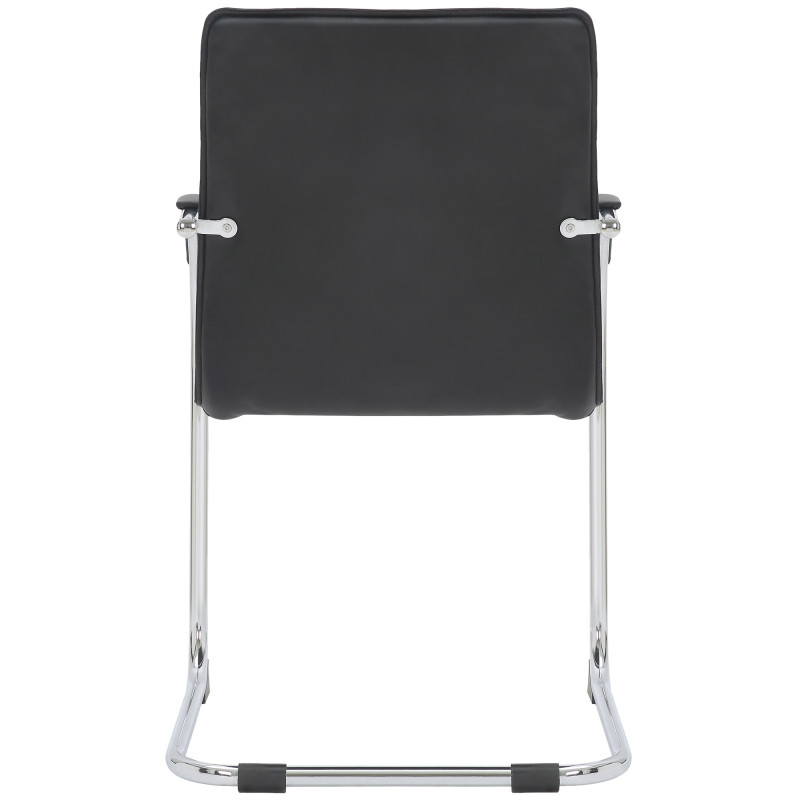 Chaise visiteur Tira simili cuir noir