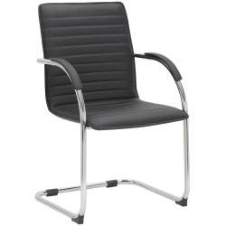 Sedia da visita Tira similpelle nera