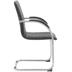 Sedia da visita Tira similpelle nera