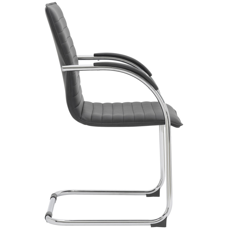 Sedia da visita Tira similpelle nera