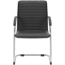 Sedia da visita Tira similpelle nera