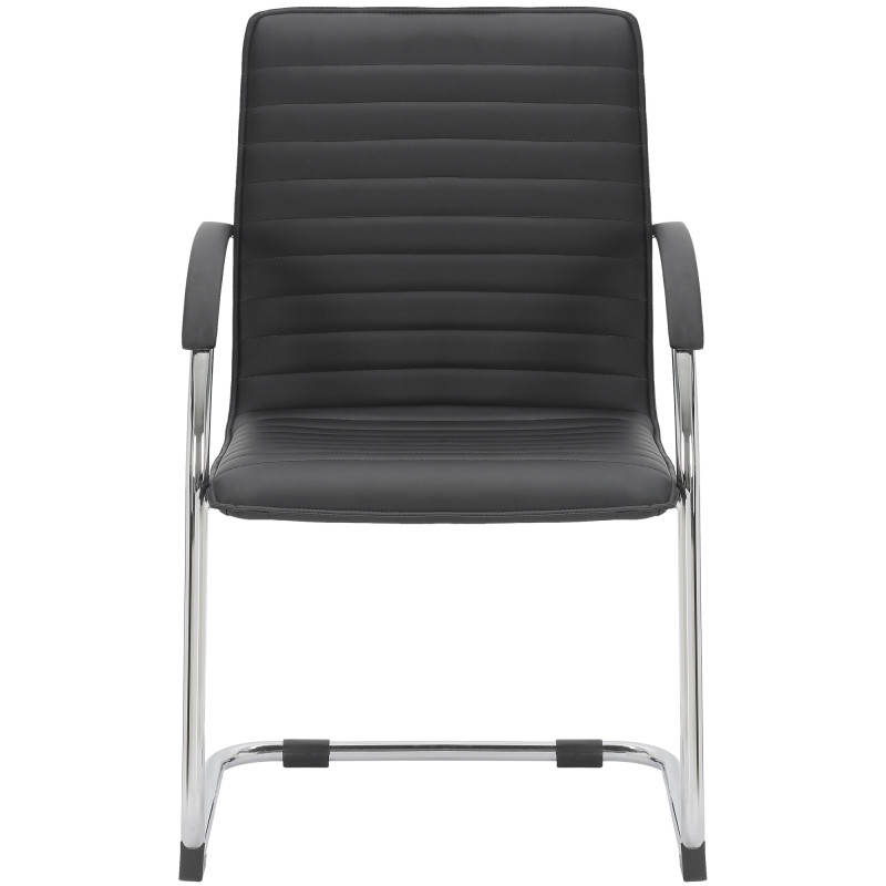 Sedia da visita Tira similpelle nera