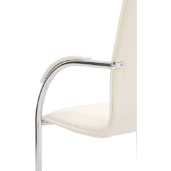 Chaise visiteur Tira en cuir artificiel blanc