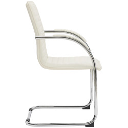 Chaise visiteur Tira en cuir artificiel blanc