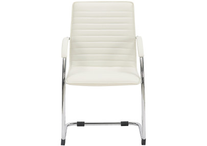 Chaise visiteur Tira en cuir artificiel blanc