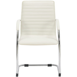 Chaise visiteur Tira en cuir artificiel blanc