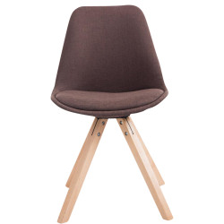 Lot de 4 chaises visiteurs Toulouse tissu Square Natura marron