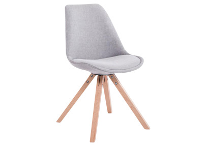Lot de 4 chaises visiteurs Toulouse tissu Square Natura gris