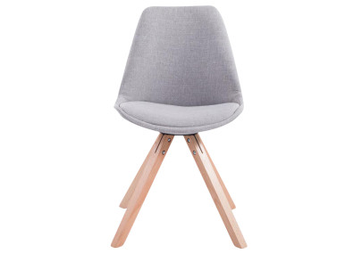 Lot de 4 chaises visiteurs Toulouse tissu Square Natura gris