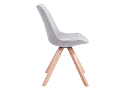 Lot de 4 chaises visiteurs Toulouse tissu Square Natura gris