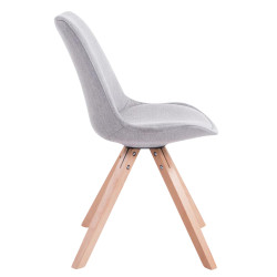 Lote de 4 cadeiras de visitante Toulouse tecido Square Natura cinza