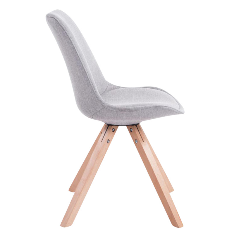 Lote de 4 cadeiras de visitante Toulouse tecido Square Natura cinza