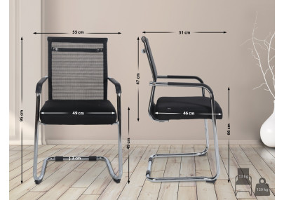 Chaise visiteur Denny chromée