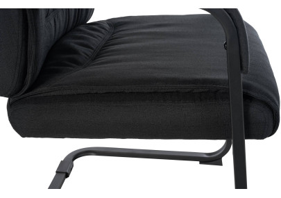 Chaise visiteur XL Anubis tissu noir/noir
