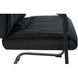 Chaise visiteur XL Anubis tissu noir/noir
