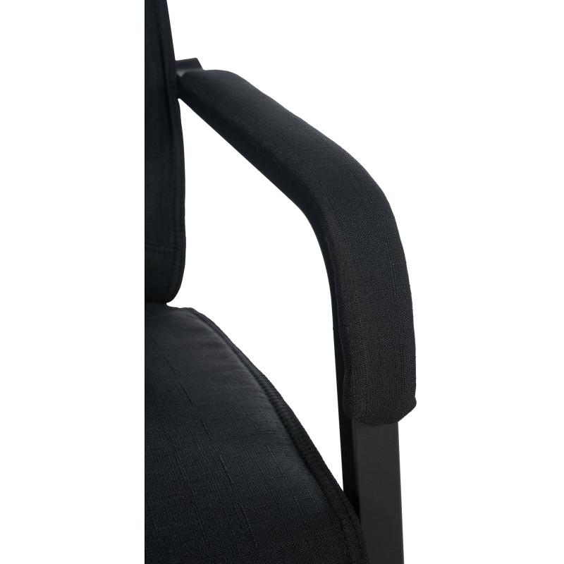 Chaise visiteur XL Anubis tissu noir/noir