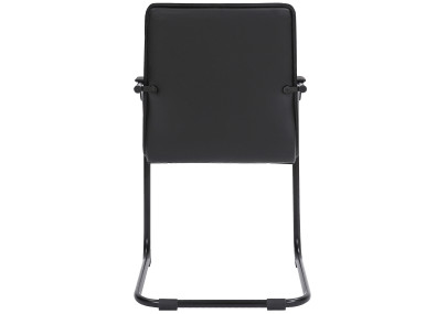 Silla de visita Tira en cuero artificial negro/negro