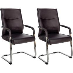 Lot de 2 chaises visiteurs Hobart marron