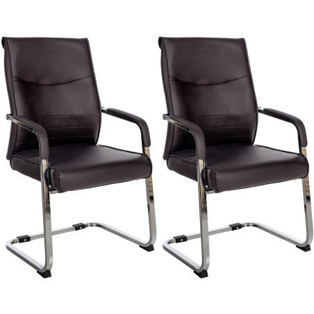Lot de 2 chaises visiteurs Hobart marron