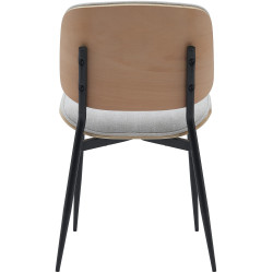 Chaise visiteur Tiffin en tissu nature/crème