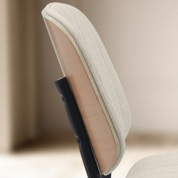 Chaise visiteur Tiffin en tissu nature/crème