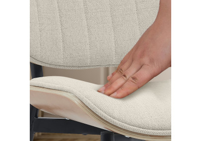 Chaise visiteur Tiffin en tissu nature/crème