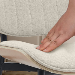 Chaise visiteur Tiffin en tissu nature/crème