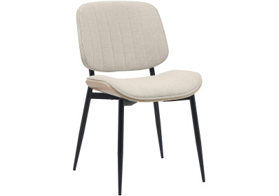Chaise visiteur Tiffin en tissu nature/crème