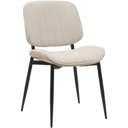 Chaise visiteur Tiffin en tissu nature/crème