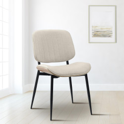 Chaise visiteur Tiffin en tissu nature/crème