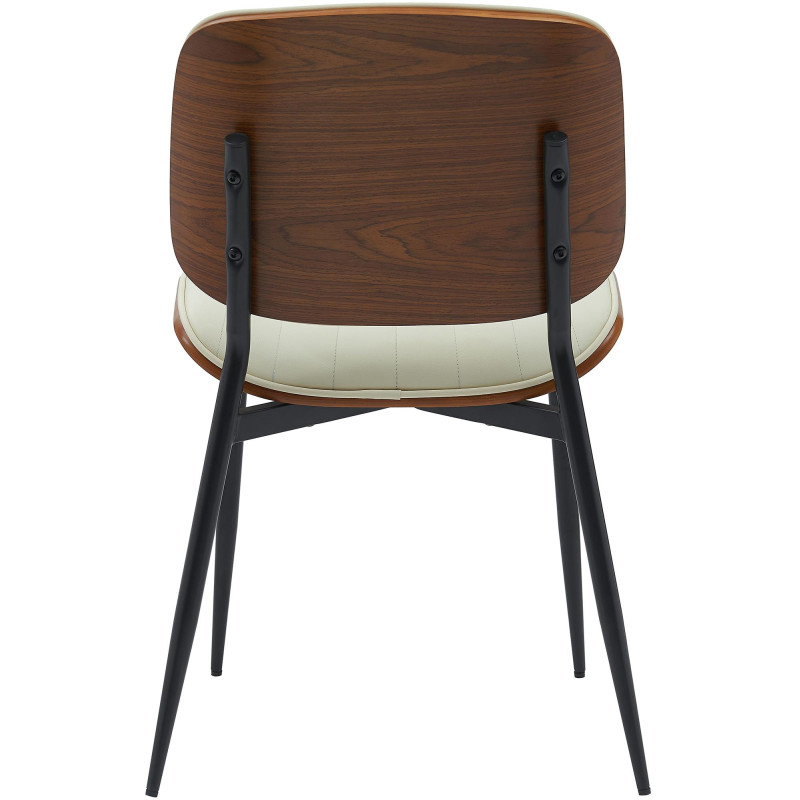 Silla de visitante Tiffin en cuero artificial nogal/crema