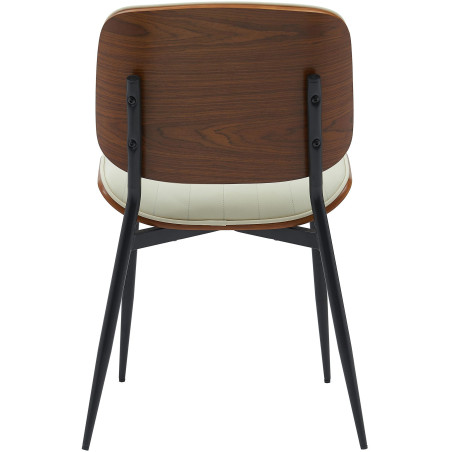 Silla de visitante Tiffin en cuero artificial nogal/crema