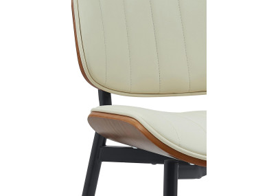 Chaise visiteur Tiffin en cuir artificiel noyer/crème