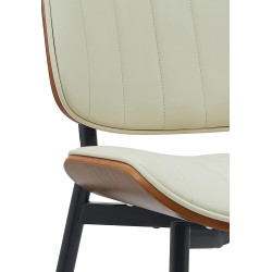 Silla de visitante Tiffin en cuero artificial nogal/crema